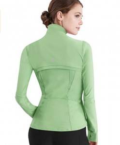 Full Zip Up Yoga Jacket with Thumb Holes Workout Running Track
