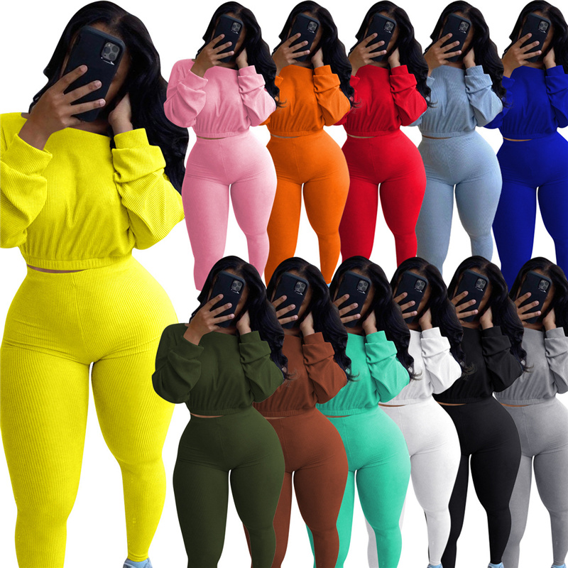 Women’s Tracksuit 5XL Oversized Crop Top Joggers Sport Workout Clothes 2 Piece Featured Image