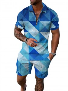 Polo T Shirts Set Zip Up Short Sleeve Mens Tracksuit Oversize Unisex Design Your Own