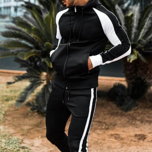 Training Tracksuit Fitted Two Piece Set Side Stripe Long Sleeve Design Your Own Sports Hot Selling