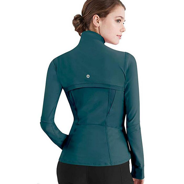 Full Zip Up Yoga Jacket with Thumb Holes Workout Running Track Featured Image