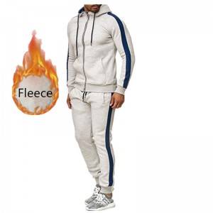Men Sweat Suit Tracksuit Sport Hoody Joggers Fleece Thick Fashion