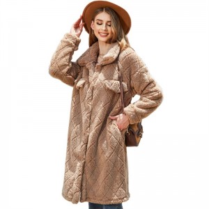 Women Sweater Coat Fleece Outerwear Winter Casual Loose Long Solid Color New Arrival