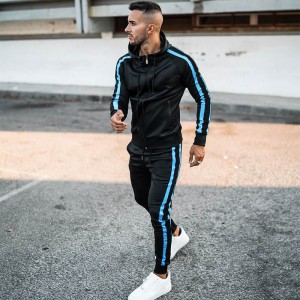 Training Tracksuit Fitted Two Piece Set Side Stripe Long Sleeve Design Your Own Sports Hot Selling