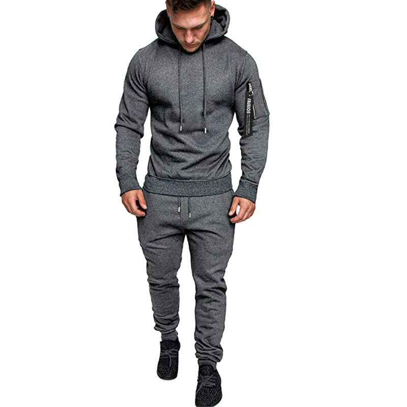 Men Track Suits Slim Fit Sportswear Gym Sweatsuit Set Custom Featured Image