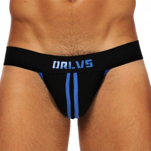 Gay Jockstrap Underwear Sexy Low Waist Stripes Briefs Thong Breathable Wholesale