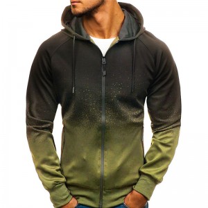 Men Hoodies Custom Logo Ombre Color Fashion Sport Wholesale Full Zip