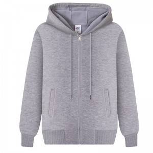 Men Hoody Oversize Zip Up Autumn Casual Athletic Solid Color
