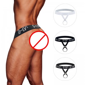 Mens Lingerie Underwear O Ring Gay Funny G String Hollow Out See Through Custom