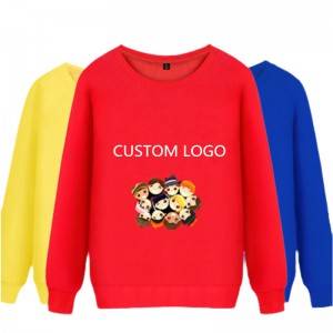 Crew Neck Sweatshirts Terry Cloth Pullover Printed Knitted Fashion
