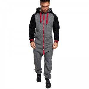 Mens Fleece Sweat Suits Tracksuit Outdoor Sports Casual Jogging Jumpsuit Plus Size Custom Logo