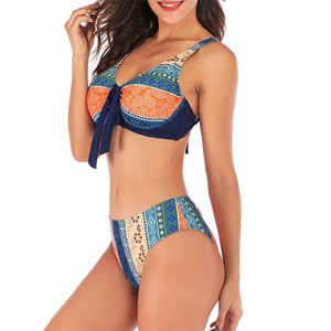 Halter Bikini Set with Boyshort Push Up 2 Piece Swimsuit Bating Suit for Women