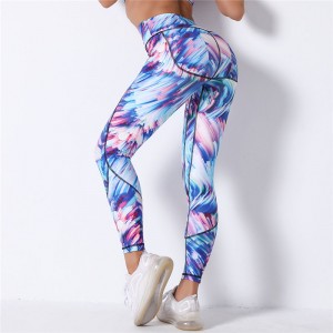 Slim Leggings New Style Tight Yoga Pants High Waist Printed Sports Fitness Recycled Breathable Seamless