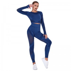 Recycle Yoga Sets Women Seamless Plus Size 2pcs Compression Athletic Running Wholesale