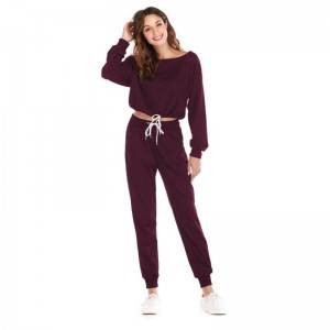 Sport Tracksuit Women Long Sleeve Crop Top Pants Oversized New Design