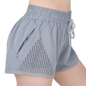 Sport Shorts Mesh Women Polyester Spandex Two Pieces