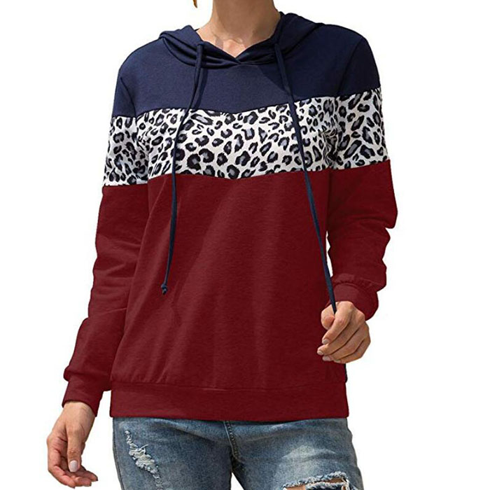 China Gold Supplier for Oversized Hoodie Women - Leopard Print Patchwork Pullover – Westfox