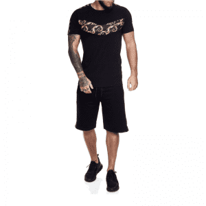 Printed T Shirt and Shorts Sets Two Piece Relaxed Gym Wear Fitness