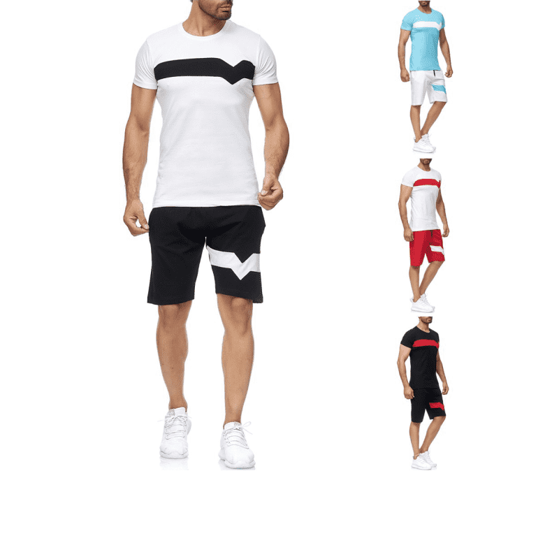 Bottom price Leggings Yoga Set -
 Cotton Sports Suit Mens Summer Casual T Shirts and Shorts Two Pieces Manufacturer – Westfox