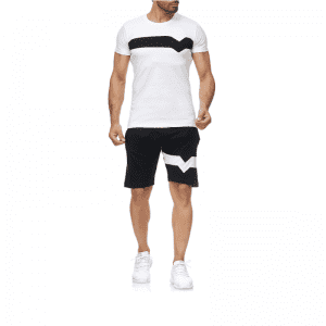 Cotton Sports Suit Mens Summer Casual T Shirts and Shorts Two Pieces Manufacturer