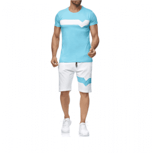 Cotton Sports Suit Mens Summer Casual T Shirts and Shorts Two Pieces Manufacturer