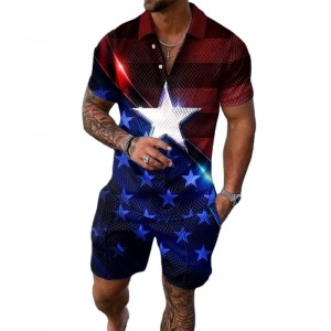 Men Polo T Shirt Set 2 Pieces Suits Sports Cheap Zip Up Fashion Custom