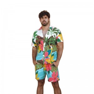 Beach Tracksuit Hawaiian Shirts And Shorts Printed Two Piece Set Summer Wholesale
