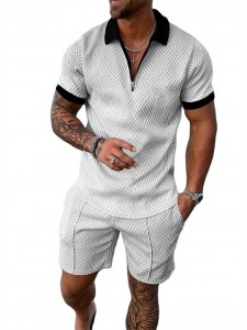 Polo Shirt Shorts Set Zip Up Tracksuit Beachwear Casual Sports Summer Wholesale