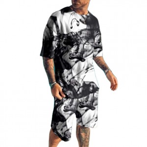 T Shirt Shorts Tracksuit Sports Beach Short Sleeve Outfit Loose Printing Summer Custom