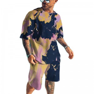 Summer Tracksuit Printed Plus Size T Shirt And Shorts Set Casual Sports Loose Unisex