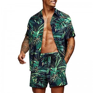Beach Tracksuit For Men Short Sleeve Summer Cheap Price Low MOQ Two Pieces Set Custom
