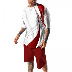 Two Piece Sets For Men Short Sleeve Summer T Shirt Shorts Print Cheap Custom