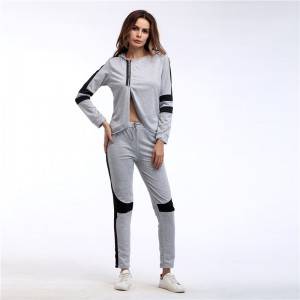 Crop Top Jogger Sets Women Sexy Fashion Outfits Patchwork Casual OEM Factory