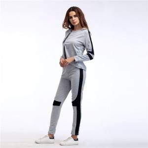 Crop Top Jogger Sets Women Sexy Fashion Outfits Patchwork Casual OEM Factory