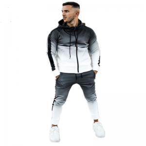 Tracksuit For Men Long Sleeve Fitted Gradient US Size Customized Logo GYM Hot Sale