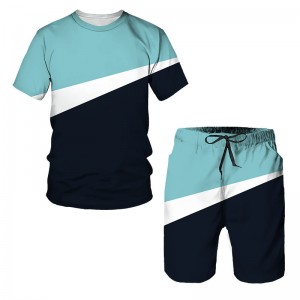 Men Tracksuit Summer 3D Printing T Shirt Shorts Set Brand Custom Logo New Arrival