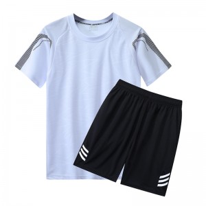 Men Sports Sets Team Tracksuit T Shirt Shorts O Neck Running Quick Dry Wholesale Custom