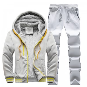 Fleece Tracksuit Hoodies Joggers Printed Two Piece Full Zip Customized Factory