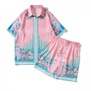 Men Beachwear Set Hawaiian Shirt And Shorts Summer Two Pieces Casual New Arrival Wholesale