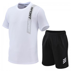 Running Suits For Men Short Sleeve T Shirt And Shorts Two Piece Quick Dry Jogging Sets Factory