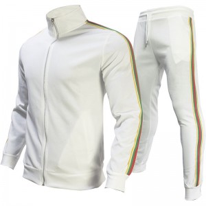 Jogging Suits For Men Sports Rainbow Stripes Running Full Zipper Brand Fashion