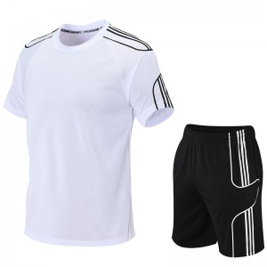 Summer T Shirts Shorts Set Short Sleeve Quick Dry Training Wear Polyester New Design Factory