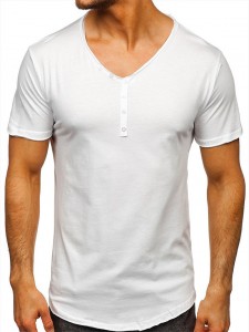T Shirt With V Neck Men Blank Slim Fit Tee  Cotton Blend Luxury Fashion Custom Supplier
