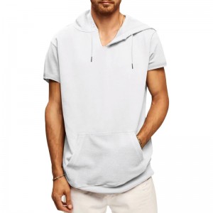 Hoodies For Men Summer Short Seleeve Sports Blank Polyester Cotton New Design