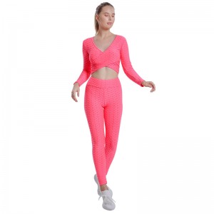 Yoga Set For Women Long Sleeve Fitness Workout Breathable Running Sports Custom Factory