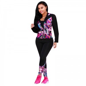 Hoodies Set Tracksuit For Women Sportswear Printed 2 Pieces Running Workout Hot Selling