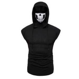 Faced Mask Hoodies Sleeveless Plain Blank T Shirt Summer Brand Supplier