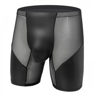 Mens Boxer Shorts Transparent Mesh Sports Solid Extra Long Large Slim Fit Factory