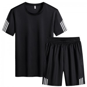 Men T Shirt Set Sports Summer Short Sleeve Loose Athletic Jogging Wholesale
