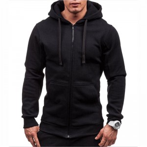 Men Hoodies Zip Up Sweatshirt Pullover Sports Hip Hop Drawstring Streetwear Spring Autumn Custom